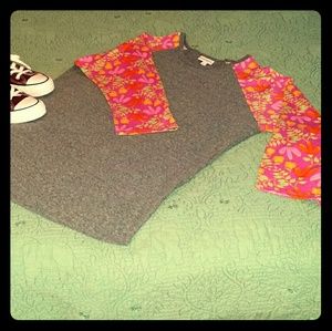Lularoe Floral Randy Baseball T-Shirt